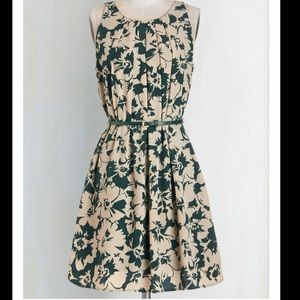 High Neck Floral Dress